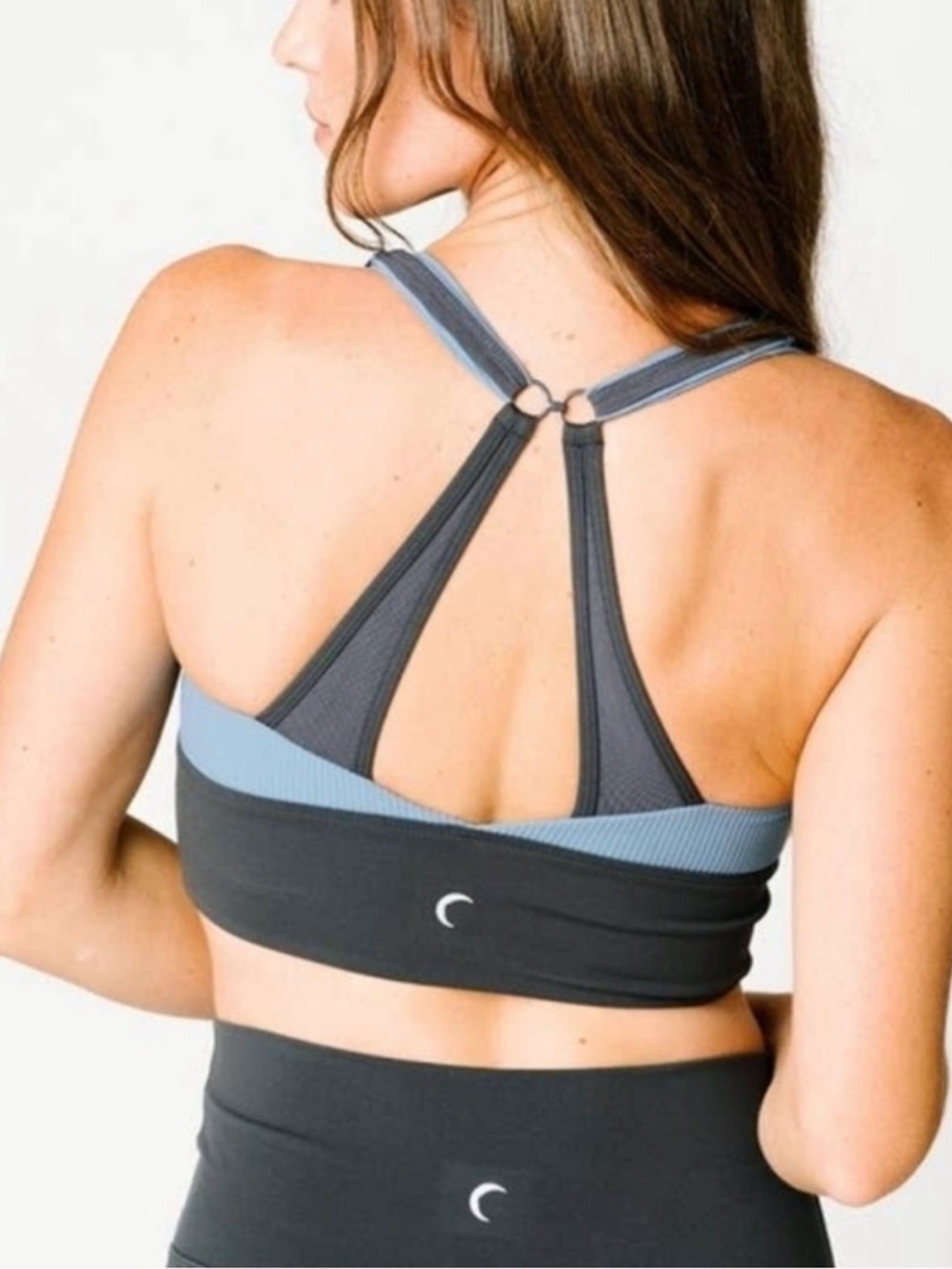Zyia Active sports bra, Parallel Luxe blue & grey Small S